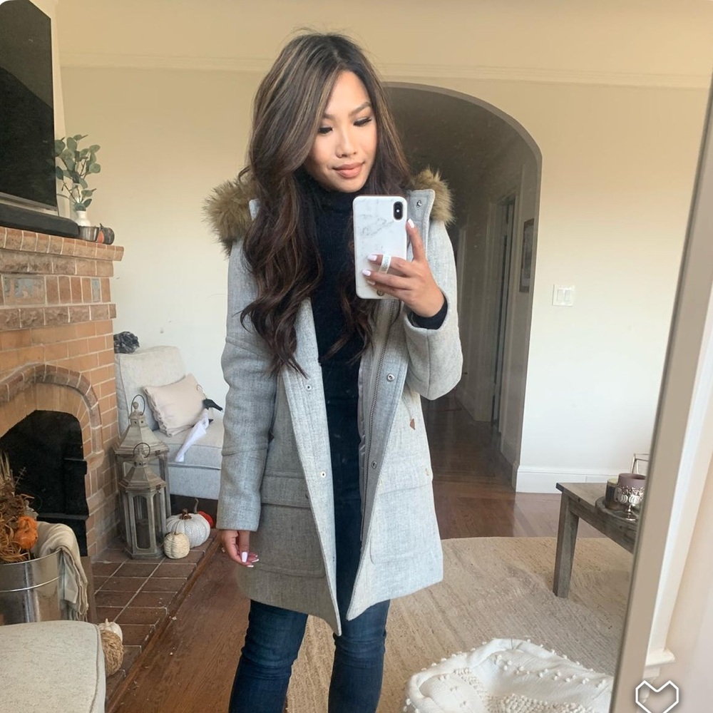 J Crew Chateau Parka with faux fur trim